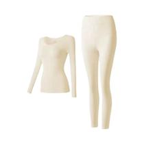 Conjunto De Roupa Térmica Feminina Sem Costura Fina Para Inverno - Camada Base Longa