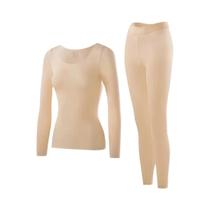 Conjunto De Roupa Térmica Feminina Ultrafina Sem Costura, Respirável E Confortável, Camiseta De