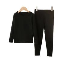 Conjunto De Roupa Térmica Infantil 2 Peças Para Meninos, Suéter De Algodão Almofadado, Roupas
