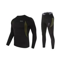 Conjunto De Roupa Térmica Masculina De Compressão Em Fleece De Secagem Rápida Para Inverno