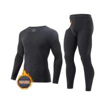 Conjunto De Roupa Térmica Masculina plus Size, Pijamas Listrados De Manga Longa, Casual Para Outono