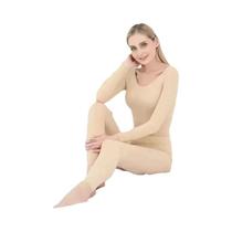 Conjunto De Roupa Térmica Ultra-Fina Feminina Com Manga Longa, Pijamas De Inverno Sem Marcas, Conjunto De Roupa Térmica Ultra-Fina Feminina Com Manga Longa, Pijamas De Inverno Sem Marcas,