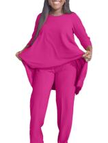 Conjunto de roupas ANICECUT Plus Size para mulheres curvilíneas rosa vermelha XXL