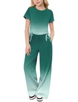 Conjunto de roupas Arshiner Girls Tie Dye de manga curta de 9 a 10 anos