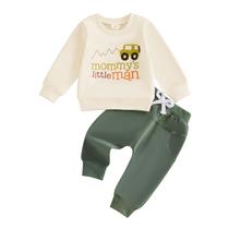Conjunto de roupas Baby Boy Fall, moletom de manga comprida, calça 6M-2T Conjunto de roupas Baby Boy Fall, moletom de manga comprida, calça 6M-2T
