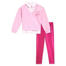 Conjunto de roupas Barbie Big Girls 2fer Drop Shoulder Pink 10-12