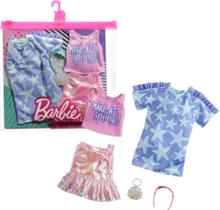 Conjunto de roupas Barbie Fashions, pacote com 2, vestido com estampa de estrelas para crianças de 3 a 8 anos Conjunto de roupas Barbie Fashions, pacote com 2, vestido com estampa de estrelas para crianças de 3 a 8 anos