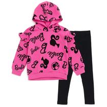 Conjunto de roupas Barbie Little Girls com capuz e leggings de 6 anos