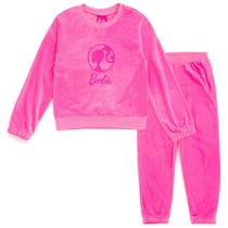 Conjunto de Roupas Barbie para Meninas - Moletom de Veludo e Calça Jogger Conjunto de Roupas Barbie para Meninas - Moletom de Veludo e Calça Jogger