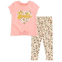 Conjunto de Roupas Barbie Pink Leopard (Tamanhos 10-12) - Camiseta e Leggings