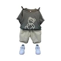 Conjunto de Roupas Bebê - Moda Coreana, Algodão, Casual de Verão Conjunto de Roupas Bebê - Moda Coreana, Algodão, Casual de Verão