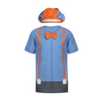 Conjunto de roupas Blippi Boys Roleplay, camiseta e chapéu azul/laranja