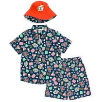 Conjunto de roupas Bluey Bingo Big Boys Shirt Shorts Sun Hat 10-12
