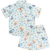 Conjunto de Roupas Bluey Bingo - Camisa e Shorts Havaianos (4T)