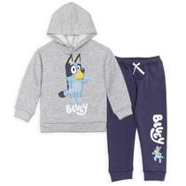 Conjunto de roupas Bluey Little Boys com capuz e calças de lã de 6 anos
