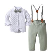 Conjunto de roupas Boarnseorl Baby Boys Gentleman Shirt + Calças 3-6M Conjunto de roupas Boarnseorl Baby Boys Gentleman Shirt + Calças 3-6M