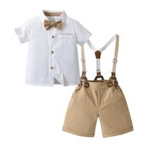 Conjunto de roupas Boarnseorl Baby Boys Gentleman Shirt e shorts 5-6Y Conjunto de roupas Boarnseorl Baby Boys Gentleman Shirt e shorts 5-6Y