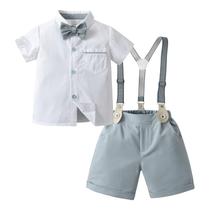 Conjunto de roupas Boarnseorl Baby Boys Gentleman Shirt e shorts 6-9M Conjunto de roupas Boarnseorl Baby Boys Gentleman Shirt e shorts 6-9M