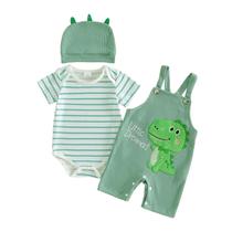 Conjunto de roupas Bonangber Newborn Baby Boy Summer 3 peças D-Green