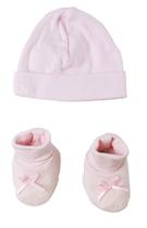 Conjunto de roupas: boné e bota Bambini Preemie para recém-nascidos, rosa Conjunto de roupas: boné e bota Bambini Preemie para recém-nascidos, rosa