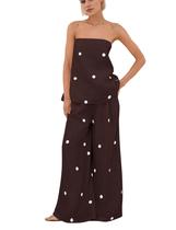 Conjunto de roupas calbáticas femininas de bolinhas com calças largas