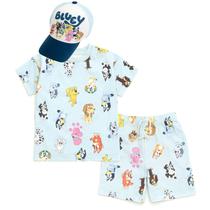Conjunto de roupas: camiseta Bluey French Terry Shorts e Snapback 7-8y
