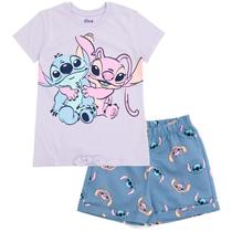 Conjunto de roupas: camiseta Disney Lilo & Stitch Angel e shorts para meninas 4 Conjunto de roupas: camiseta Disney Lilo & Stitch Angel e shorts para meninas 4
