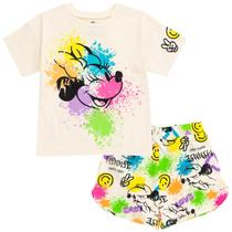 Conjunto de roupas: camiseta Disney Minnie Mouse Little Girls e shorts Conjunto de roupas: camiseta Disney Minnie Mouse Little Girls e shorts