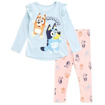 Conjunto de roupas: camiseta e leggings Bluey Bingo Little Girls