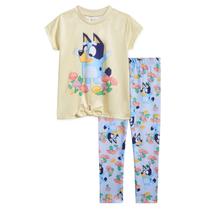 Conjunto de roupas: camiseta e leggings Bluey Floral Little Girls