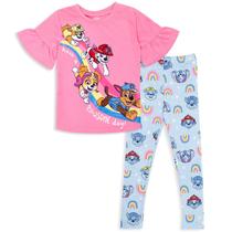 Conjunto de roupas: camiseta e leggings Paw Patrol para meninas 5T Conjunto de roupas: camiseta e leggings Paw Patrol para meninas 5T