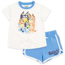 Conjunto de roupas: camiseta e shorts Bluey Bingo Bandit Chilli 2T