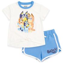 Conjunto de roupas: camiseta e shorts Bluey Bingo Bandit Chilli 3T