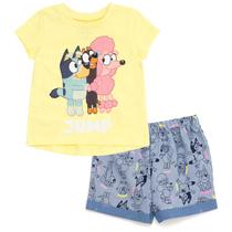 Conjunto de roupas: camiseta e shorts Bluey Coco Snickers para meninas