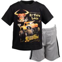 Conjunto de roupas: camiseta e shorts com estampa Monster Jam El Toro Loco