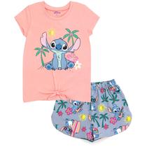 Conjunto de roupas: camiseta e shorts Disney Lilo & Stitch para meninas de 10 a 12 anos Conjunto de roupas: camiseta e shorts Disney Lilo & Stitch para meninas de 10 a 12 anos