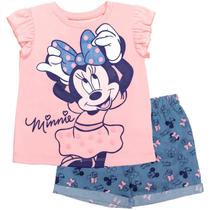 Conjunto de roupas: camiseta e shorts Disney Minnie Mouse para meninas Conjunto de roupas: camiseta e shorts Disney Minnie Mouse para meninas