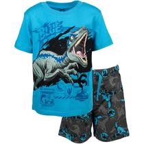 Conjunto de roupas: camiseta e shorts Jurassic World Dinosaur Blue