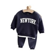 Conjunto De Roupas Casuais De Inverno Para Bebês Meninos E Meninas 2 Peças Com Estampa De Letras