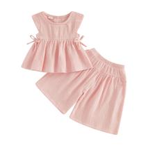 Conjunto de roupas citgeett Baby Girl Summer Cotton Linen 6-12M