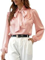 Conjunto de roupas CUPSHE Teacher para mulheres de manga comprida rosa acetinado L Conjunto de roupas CUPSHE Teacher para mulheres de manga comprida rosa acetinado L