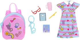 Conjunto de Roupas da Barbie com Tema Escolar - 5 Acessórios Incluídos