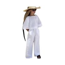 Conjunto De Roupas De Algodão E Linho Para Bebê Menina 2 Peças Camisa E Calça Primavera Verão 1-6 Conjunto De Roupas De Algodão E Linho Para Bebê Menina 2 Peças Camisa E Calça Primavera Verão 1-6