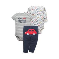 Conjunto De Roupas De Algodão Para Bebê Recém-Nascido Menino Menina 3 Peças Body Calças Pijama Roupa