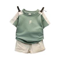 Conjunto De Roupas De Algodão Para Bebês Meninos De Verão, Camiseta Com Estampa De Letras E Shorts, Conjunto De Roupas De Algodão Para Bebês Meninos De Verão, Camiseta Com Estampa De Letras E Shorts,