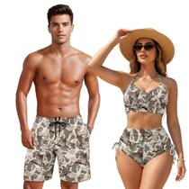 Conjunto de roupas de banho KEIAHUAN para casais que combinam homens e mulheres Conjunto de roupas de banho KEIAHUAN para casais que combinam homens e mulheres