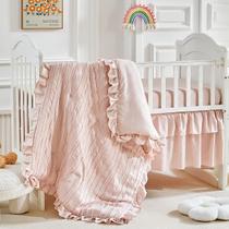 Conjunto de Roupas de Berço Flysheep 3 Peças Edredom Rosa com Babados Conjunto de Roupas de Berço Flysheep 3 Peças Edredom Rosa com Babados