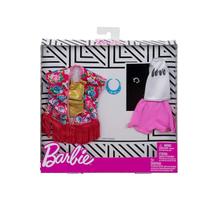 Conjunto de roupas de boneca Barbie com 2 roupas de banho douradas de 3 a 8 anos