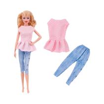 Conjunto De Roupas De Boneca Barbie De 11,8 Polegadas, Camiseta, Jaqueta, Calças, Roupas Casuais,