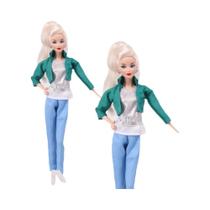 Conjunto De Roupas De Boneca Barbie De 11,8 Polegadas, Camiseta, Jaqueta, Calças, Roupas Casuais,